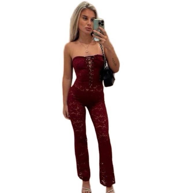 LUNA Lace Bandeau Strappy Jumpsuit