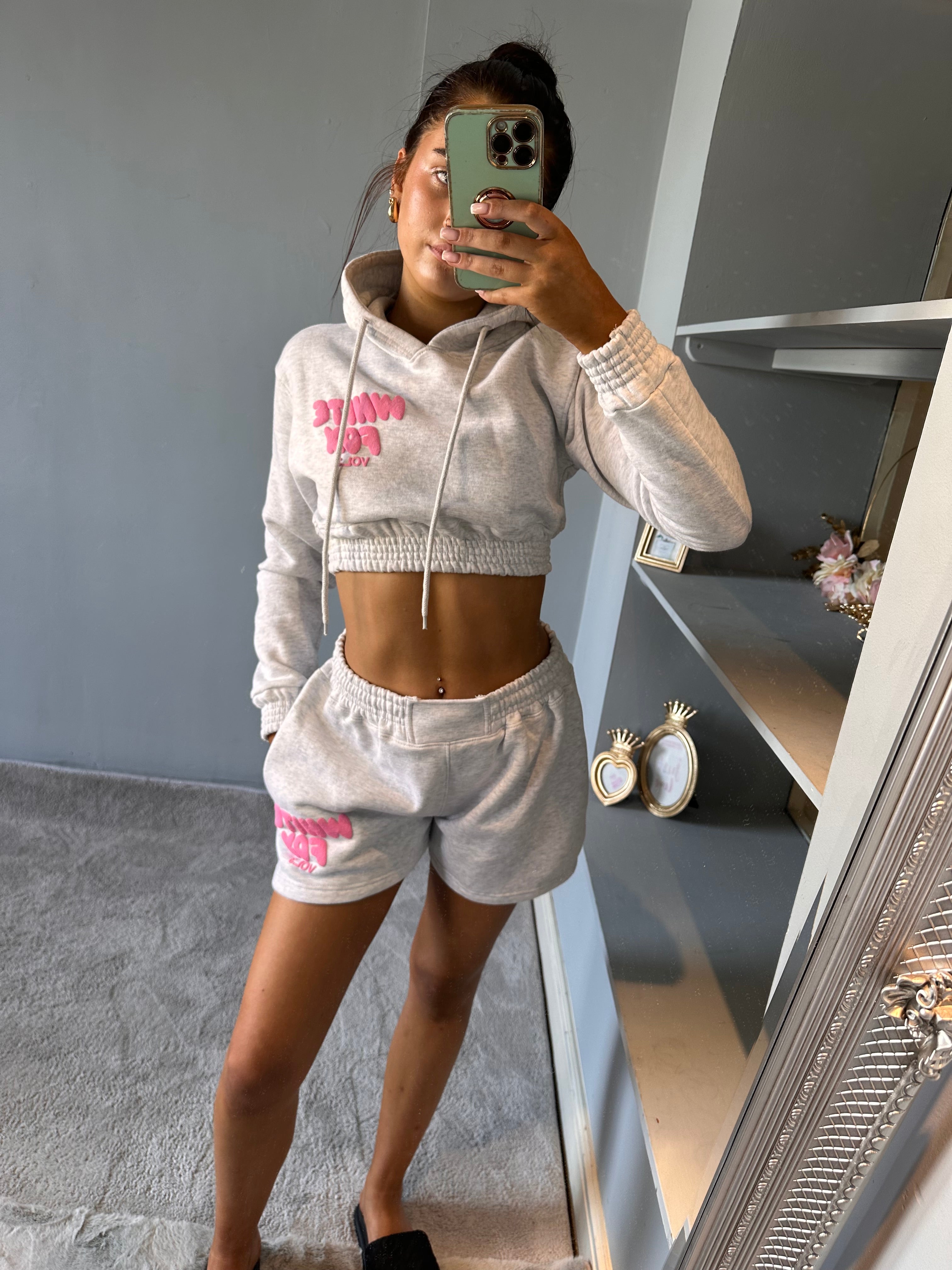 LILA cropped jumper and shorts coord