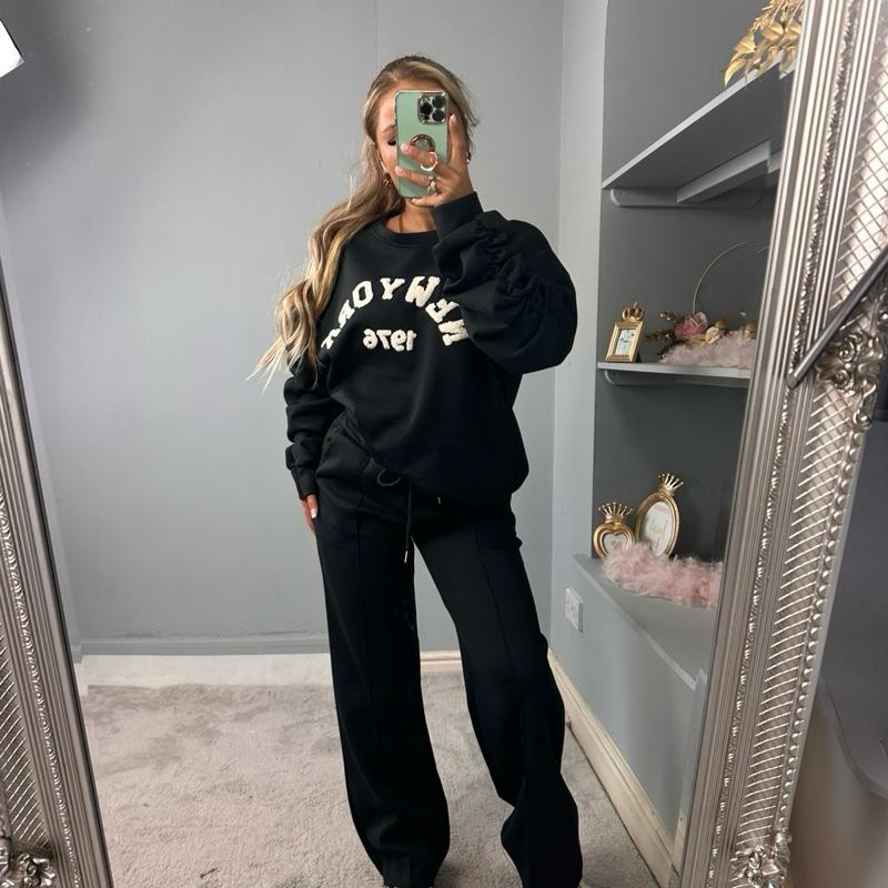 Embroidered Long Sleeve Tracksuit Set