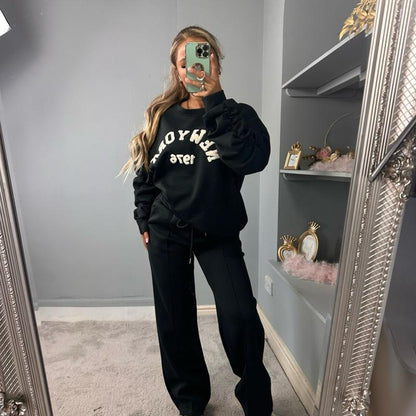 Embroidered Long Sleeve Tracksuit Set