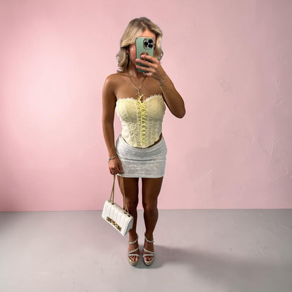 VIV Lace Detailing Corset Top