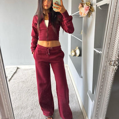 Tahlya Wide Leg Zipped Tracksuit