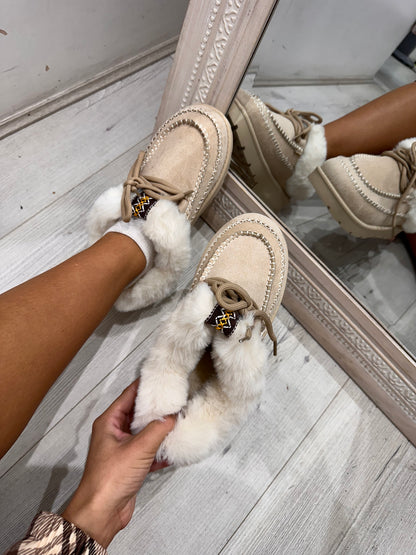 ELLON Cosy Fur Lined Slip on Shoes