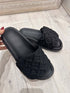 WILLOW Sliders black comfy footwear with stable support for indoor and outdoor use