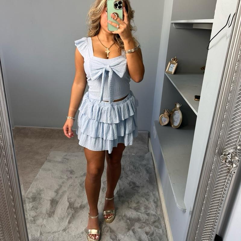 Kelsey Women’s Ruffled Skirt Outfit Top Set