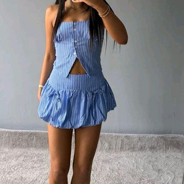 Sadie Women’s Striped Mini Outfit Co-Ord