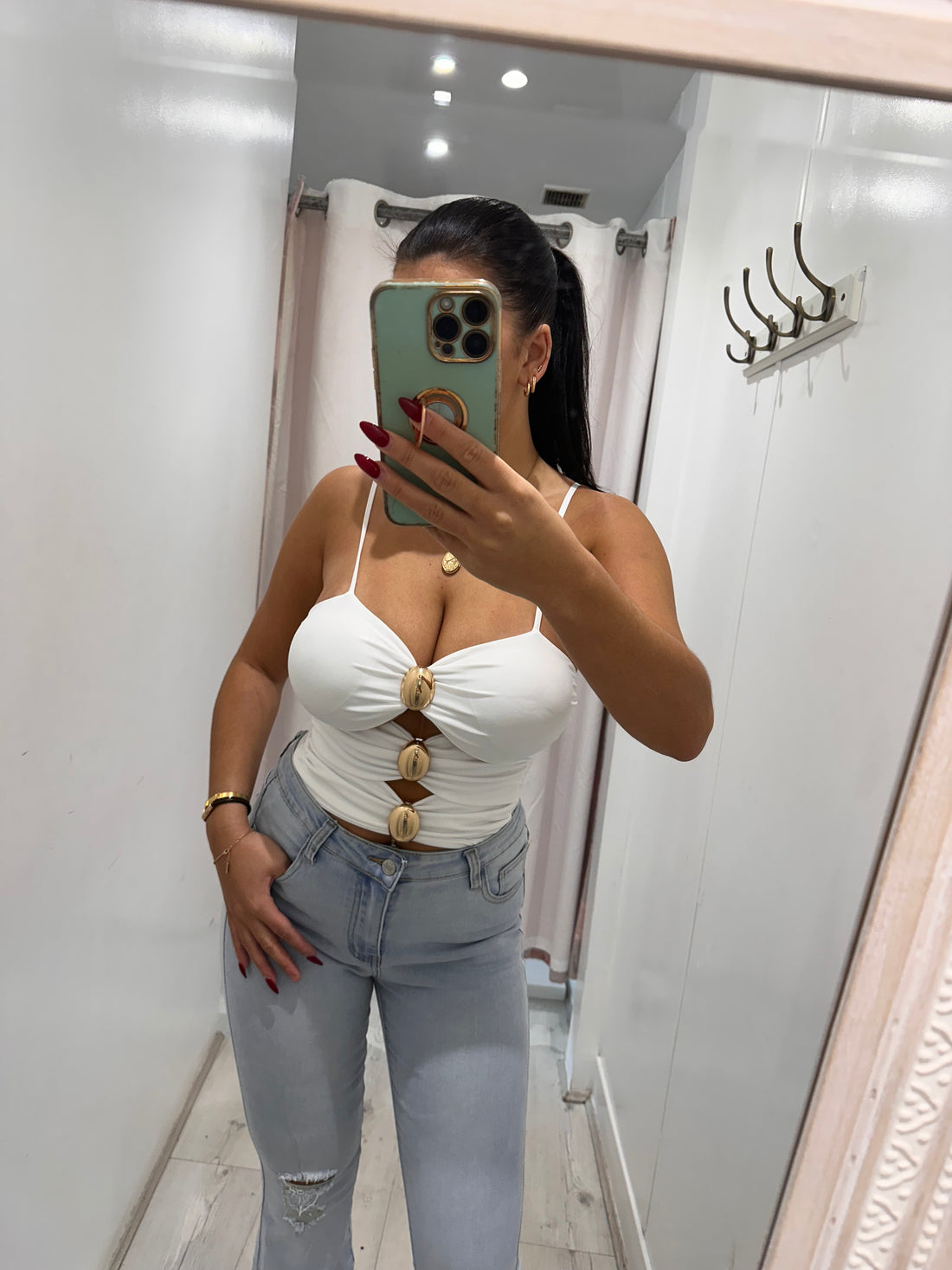 Romy Bodysuit with Gold Buckle Details