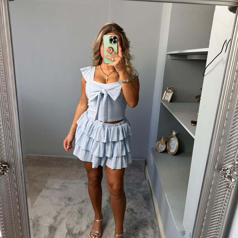 Kelsey Women’s Ruffled Skirt Outfit Top Set