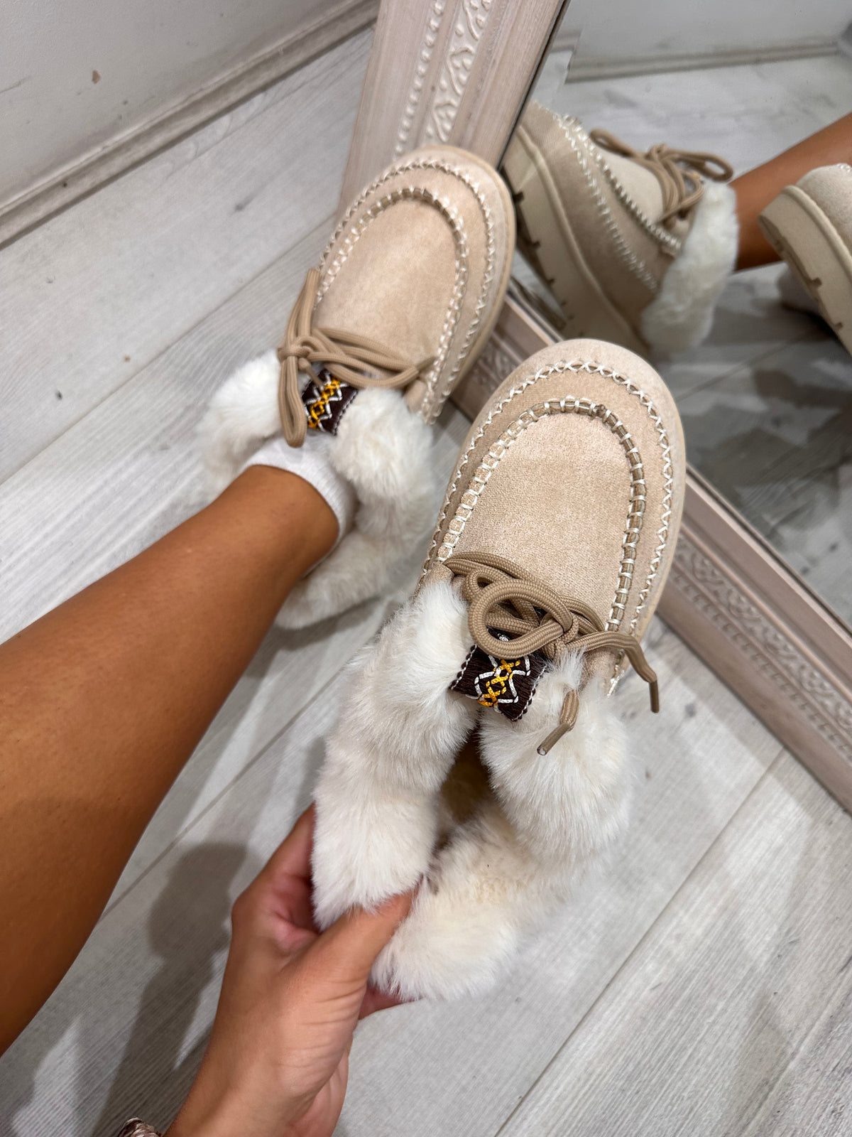 ELLON Cosy Fur Lined Slip on Shoes