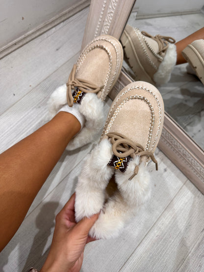 ELLON Cosy Fur Lined Slip on Shoes