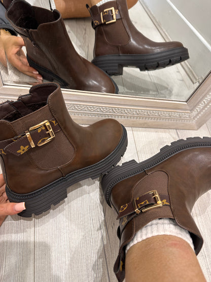PRYA Brown Ankle Boots