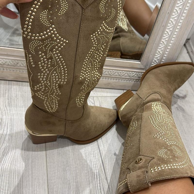 Hadley Gold Cowboy Boots for Women