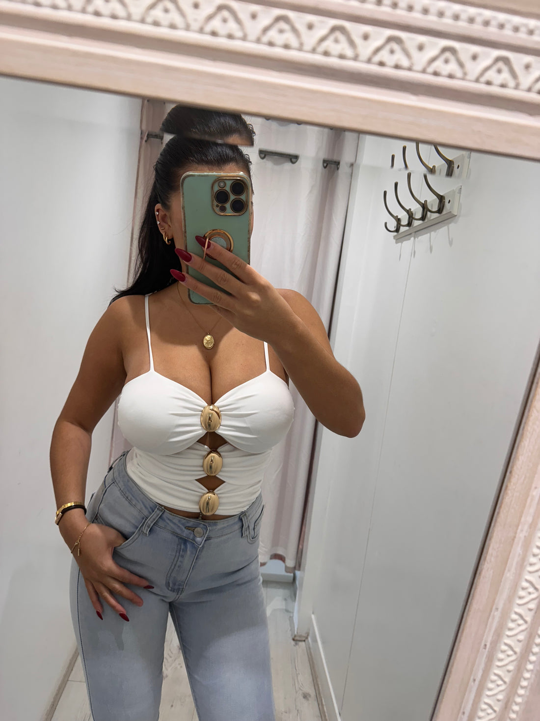 Romy Bodysuit with Gold Buckle Details