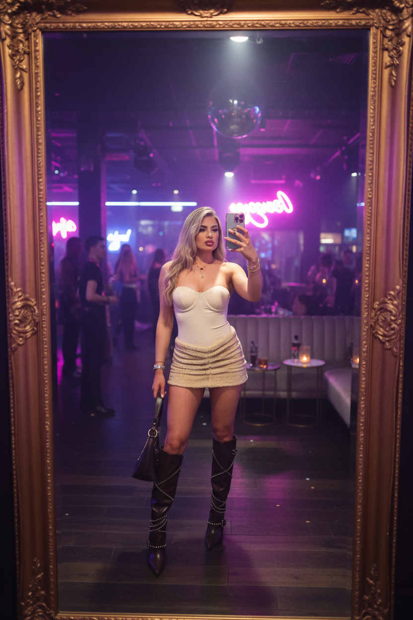 RENDEZ VOUS Fur Mini Skirt