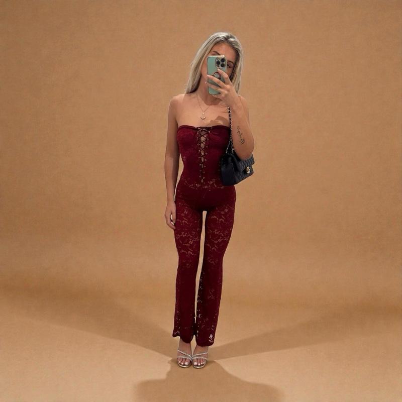 LUNA Lace Bandeau Strappy Jumpsuit