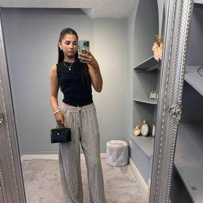 Pantalon large rayé Jessie pour femme