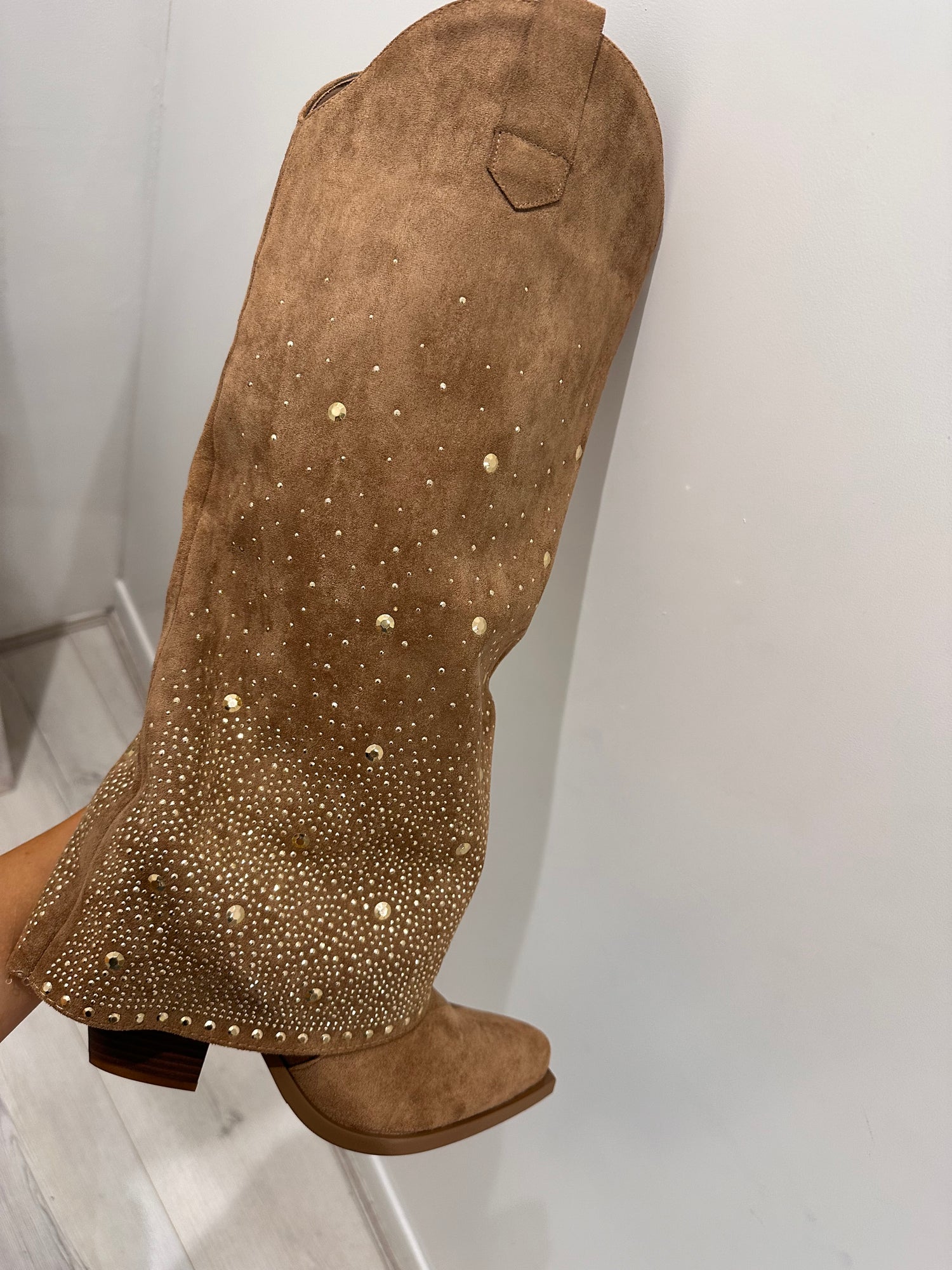 Orla Suede Rhinestone Cowboy Boots