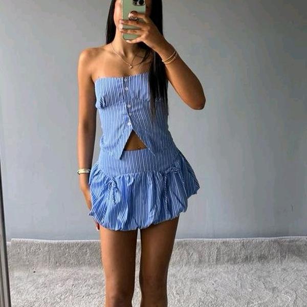 Sadie Women’s Striped Mini Outfit Co-Ord
