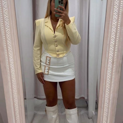 Veste courte boutonnée dorée LORIELLE