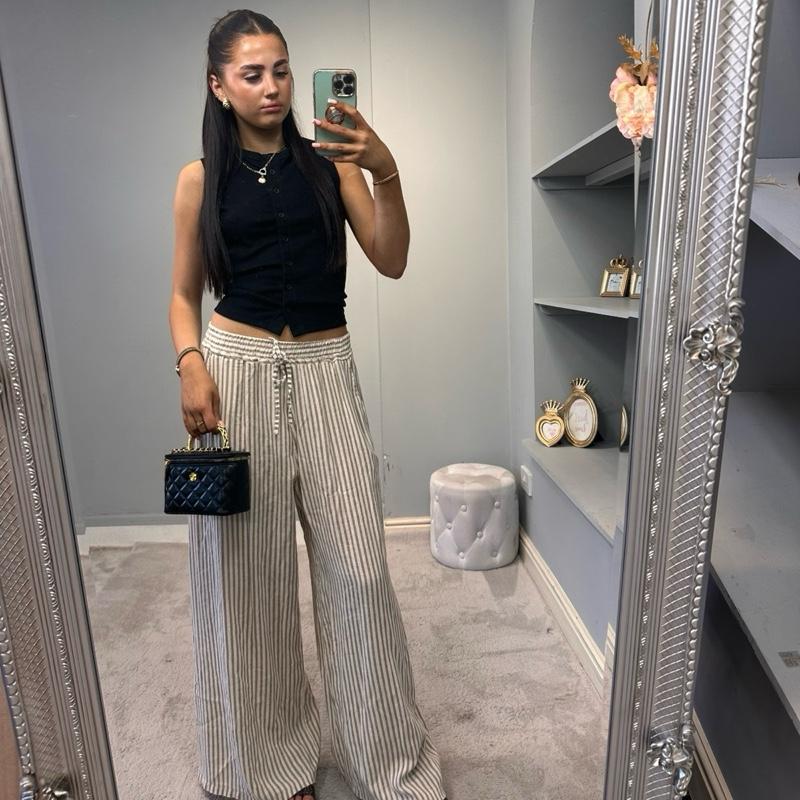 Pantalon large rayé Jessie pour femme
