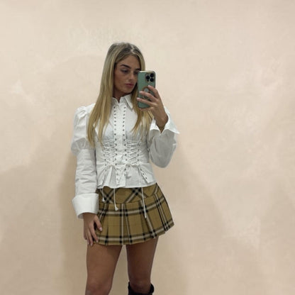 KARIS Pleated Chequered Skort