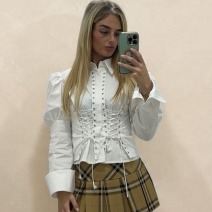 MISSY Puff Sleeved Shirt With Straps