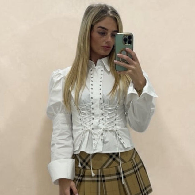 MISSY Puff Sleeved Shirt With Straps