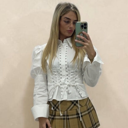 MISSY Puff Sleeved Shirt With Straps