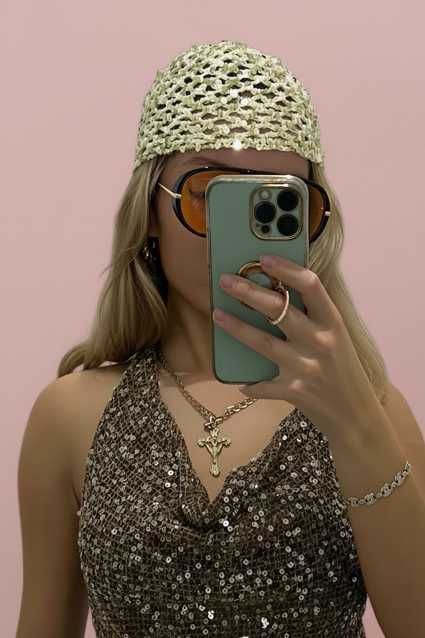 SUNSET Knitted Sparkly Beanie