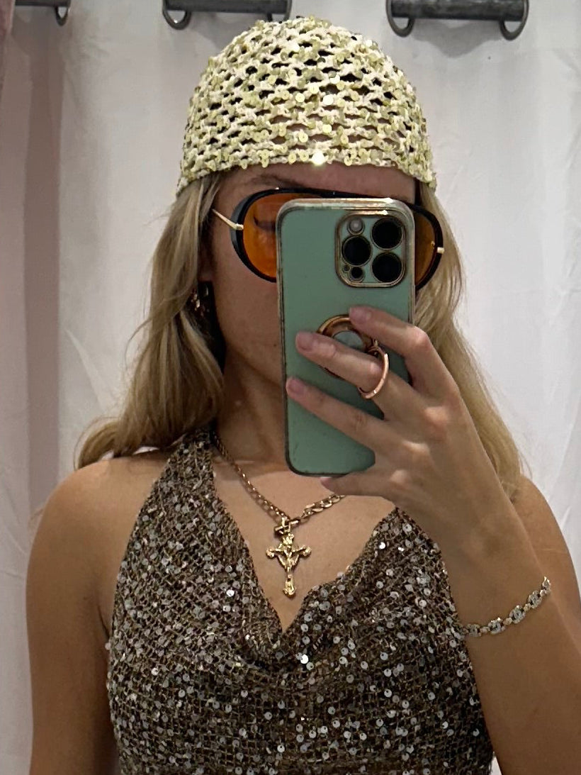 SUNSET Knitted Sparkly Beanie