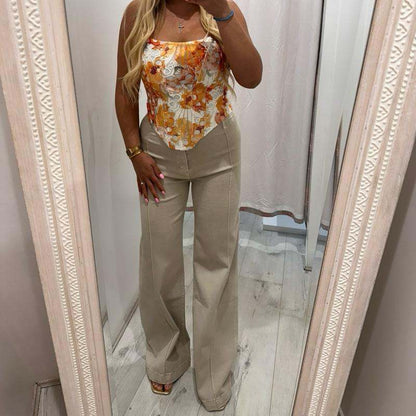 ADA beige stylish flared jeans for comfort and style