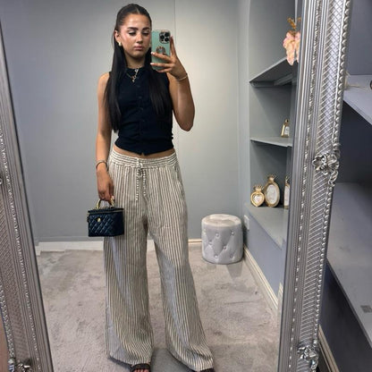 Pantalon large rayé Jessie pour femme