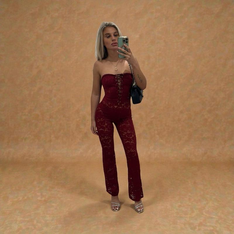 LUNA Lace Bandeau Strappy Jumpsuit