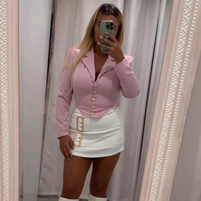 Veste courte boutonnée dorée LORIELLE