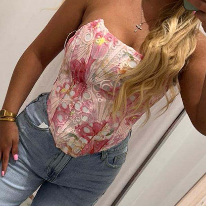 Haut corset en dentelle