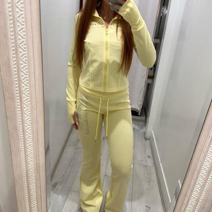 PIXIE Tracksuit Flares zip-up hoodie and flared joggers two-piece set for casual comfort