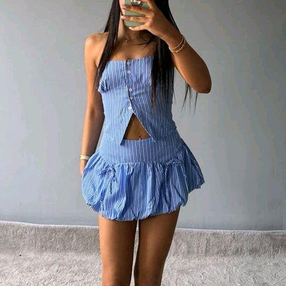 Sadie Women’s Striped Mini Outfit Co-Ord