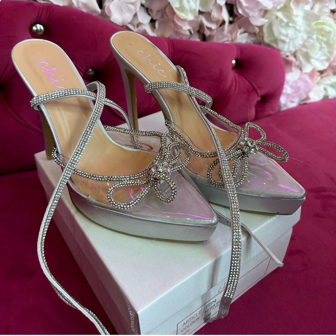 GWP Stylish Women’s Diamante Bow Heels