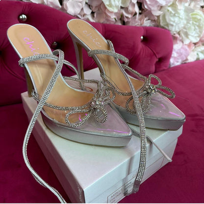 GWP Stylish Women’s Diamante Bow Heels