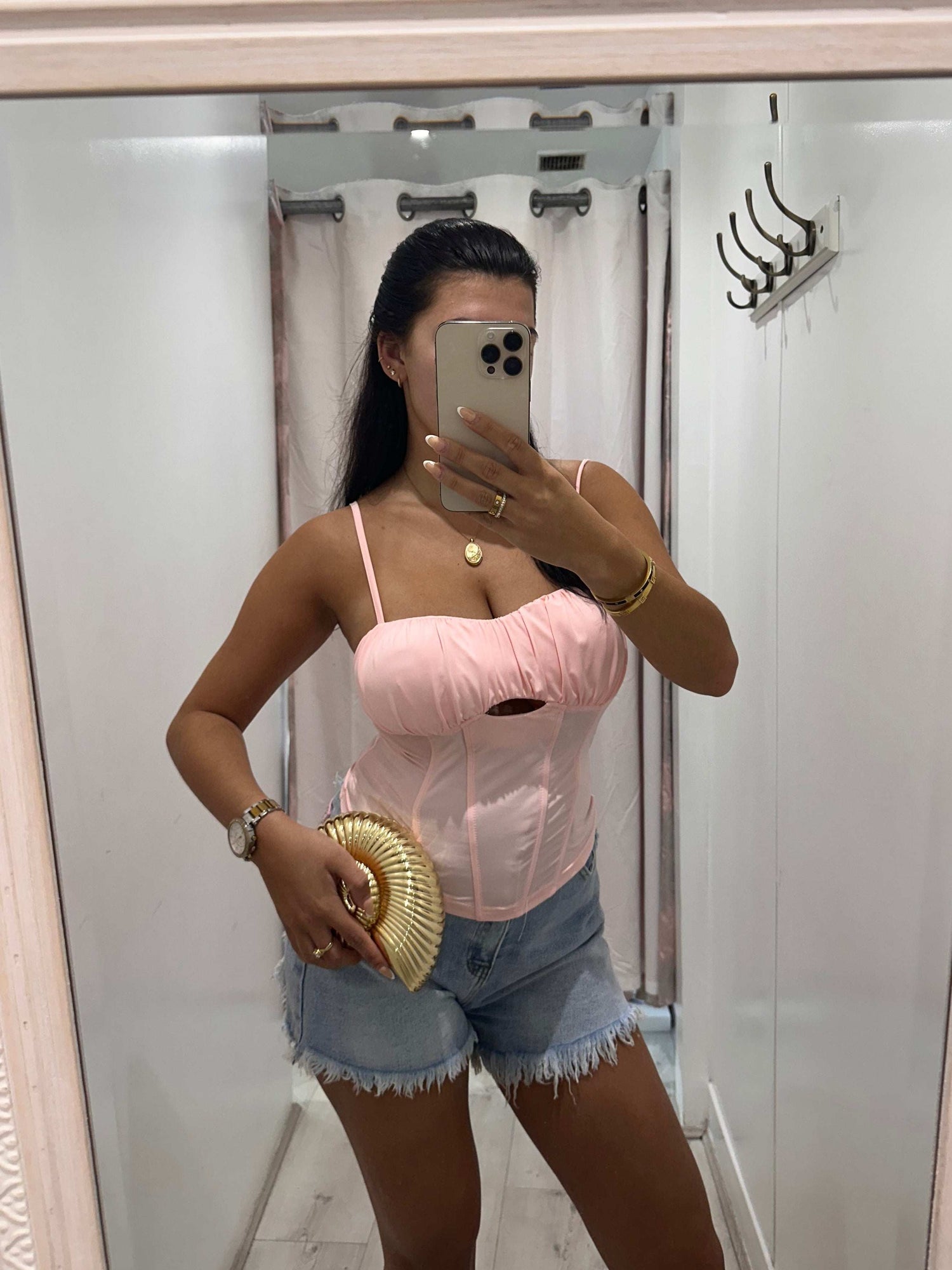 NIA Sparkle Pocket denim shorts for women with glittering pockets and stylish summer look