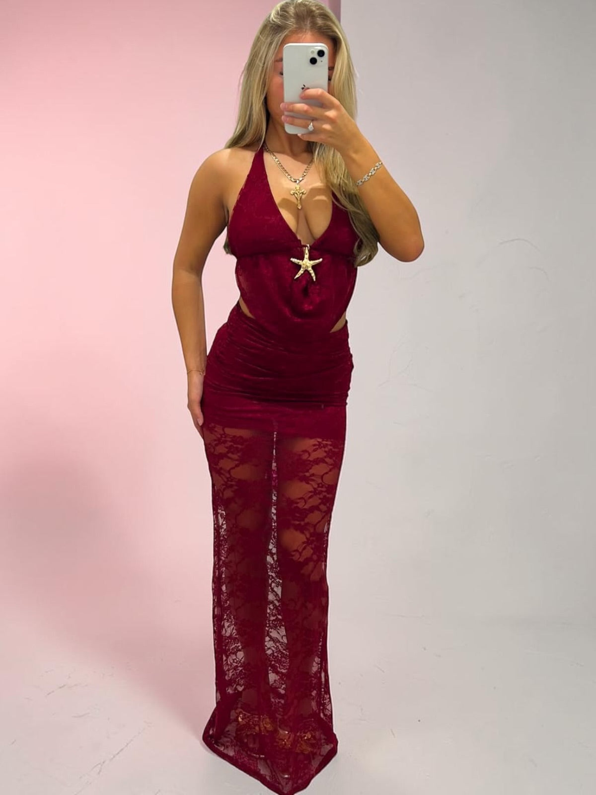 VERONA Lace Waterfall Top &amp; Skirt