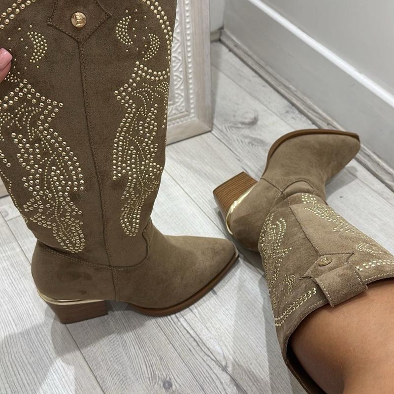 Hadley Gold Cowboy Boots for Women