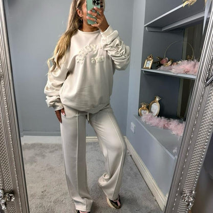 Embroidered Long Sleeve Tracksuit Set