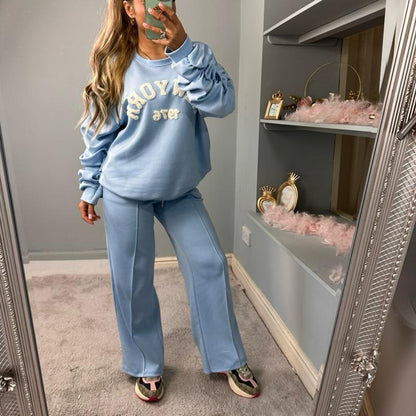 Embroidered Long Sleeve Tracksuit Set