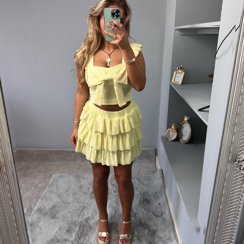 Kelsey Women’s Ruffled Skirt Outfit Top Set