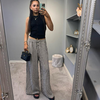 Pantalon large rayé Jessie pour femme