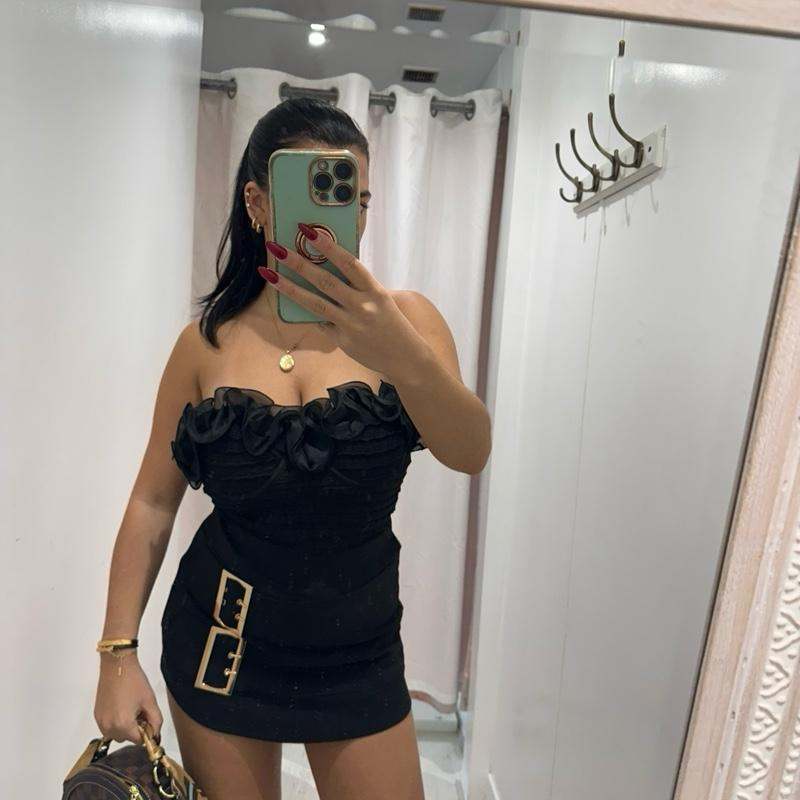 Bella Mini Skirt with Gold Buckle