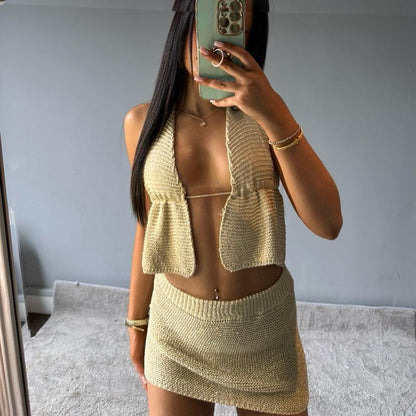Aurora Stylish Glitter Two-Piece Outfit