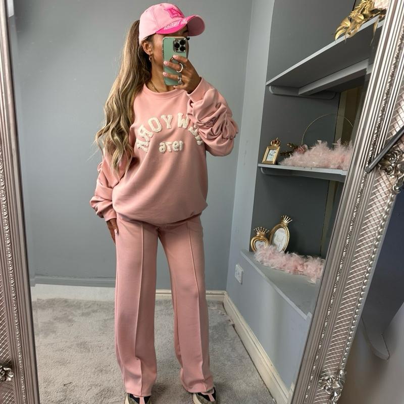 Embroidered Long Sleeve Tracksuit Set