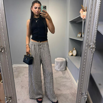 Pantalon large rayé Jessie pour femme
